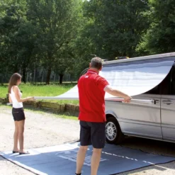 Wandmarkise Fiamma F35 Pro 220, Tuch: Royal Grey, Gehäuse: Titanium -Camping Förderung auf und abbau fiamma f35 pro markise 1000 6 22757