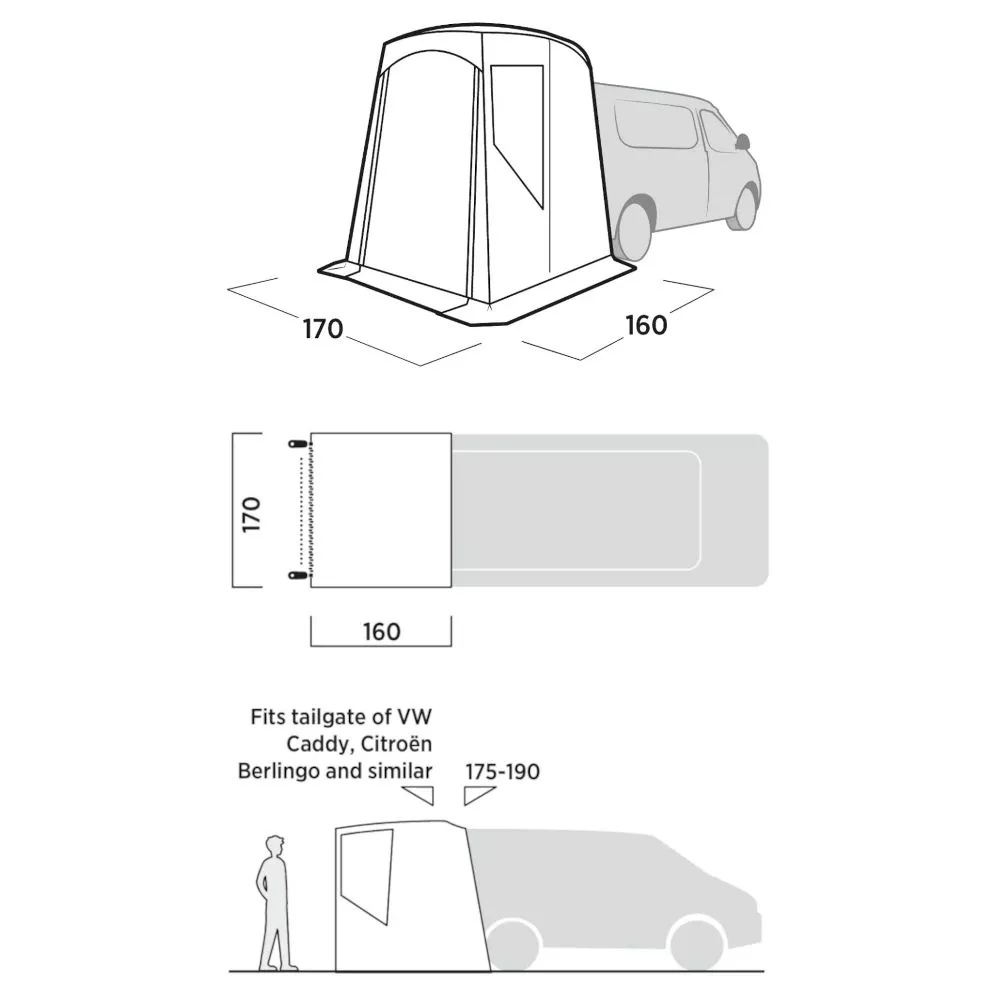 Minicamper-Heckzelt Easy Camp Krossbu Mini Heckklappenzelt 2 Minicamper-Heckzelt Easy Camp Krossbu Mini Heckklappenzelt – Bild 2