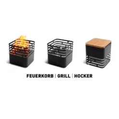 Höfats Feuerkorb Cube, Schwarz -Camping Förderung feuerkorb cube hoefats grillkorb campinggrill sitzhocker beistelltisch schwarz 1000 4 22389