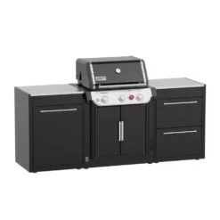 Weber Outdoorküche BBQ-Kitchen, 2er Set Für Genesis E-325S Ohne Seitenkocher -Camping Förderung gas grillkueche weber bbq kitchen 2er set genesis e325s draussen grillen outdoor kitchen 1000 2 26352