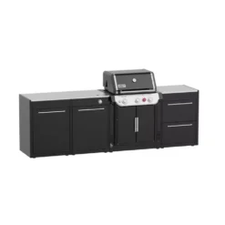 Weber Outdoorküche BBQ-Kitchen 331, 3 Modul Für Genesis EX-335 -Camping Förderung gas grillkueche weber kitchen 3er set genesis ex 335 draussen grillen outdoor kueche schwarz seitenbrenner 3 edelstahlbrenner 1000 2 26522