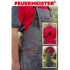 Grillschürze Feuermeister Premium Lederschürze, Nappaleder, Länge 85 Cm, Kreuzberiemung -Camping Förderung grillschuerze nappaleder kreuzberiemung feuerstein grillzubehoer 1000 3 24685