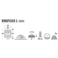Trekkingzelt High Peak Woodpecker 3 -Camping Förderung high peak woodpecker 3 groessentabelle zeltmasse 1000 9 15283