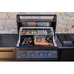 Outdoorküche Napoleon OASIS Compact 105 Mit BIG32-1 Und Einbau Sizzle Zone, Mattschwarz -Camping Förderung napoleon einbaugrill oasis 105 outdoor kitchen mit innenraumbeleuchtung arbeitsplatte aus feinsteinzeug 1000 9 28162