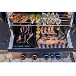 Outdoorküche Napoleon OASIS Compact 105 Mit BIG32-1 Und Einbau Sizzle Zone, Mattschwarz -Camping Förderung oasis 105 outdoor kueche big32 zoll einbaugrill 700er serie mattschwarz mit warmhalterost 1000 8 28162