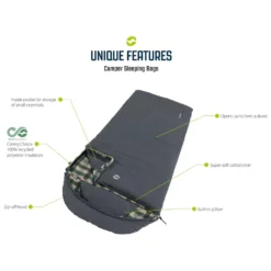 Deckenschlafsack Outwell Camper Lux, Reissverschluss Links -Camping Förderung outwell camper lux schlafsack materialzusammensetzung 1000 8 27916
