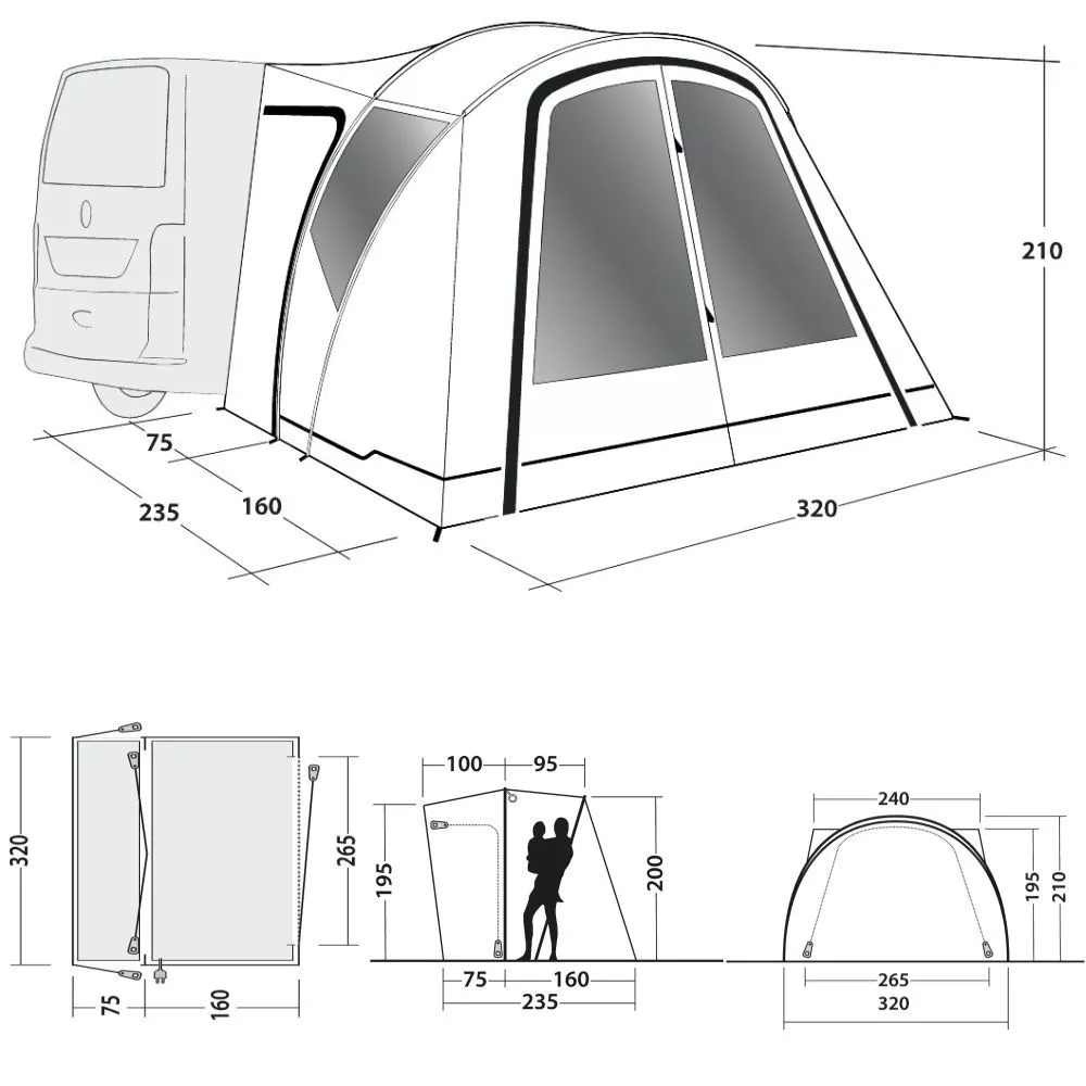 Freistehendes Busvorzelt Outwell Lakecrest 2 Freistehendes Busvorzelt Outwell Lakecrest – Bild 2
