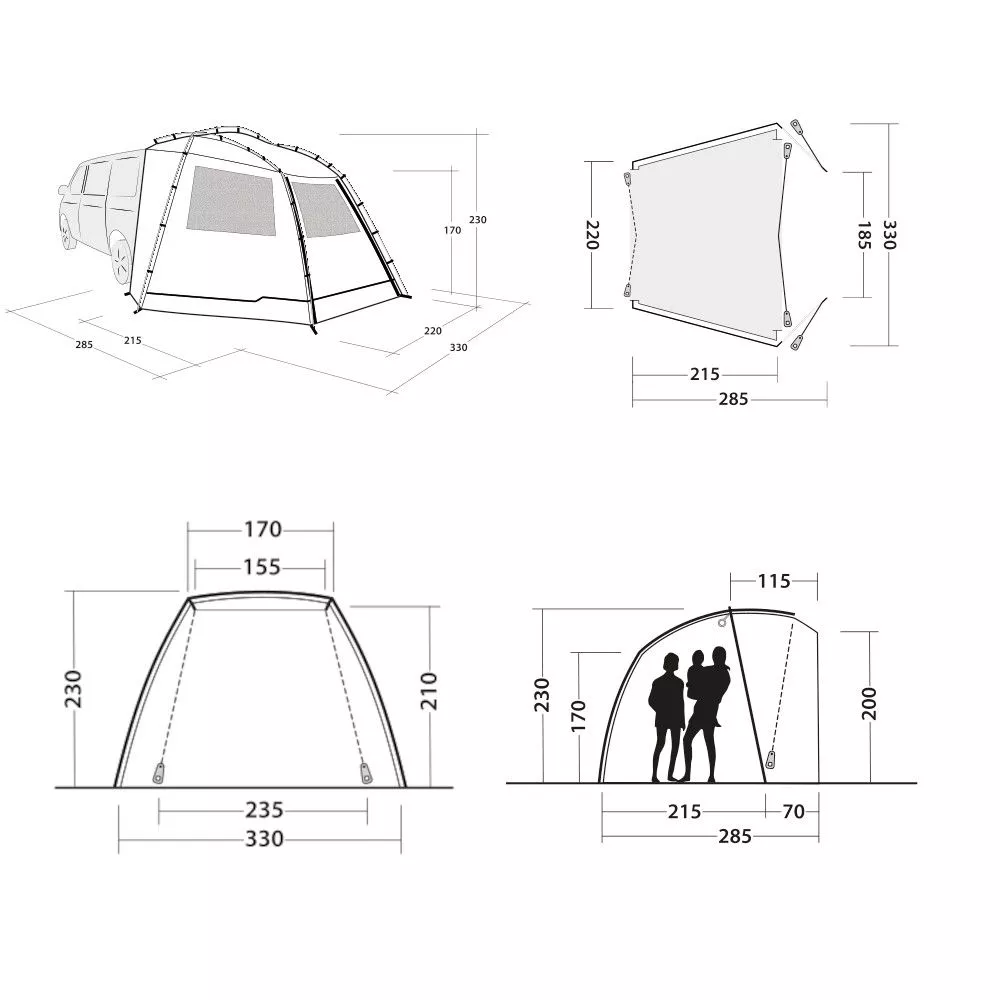 Freistehendes Busvorzelt Outwell Woodcrest Für Bus, SUV Und Minivan 2 Freistehendes Busvorzelt Outwell Woodcrest Für Bus, SUV Und Minivan – Bild 2