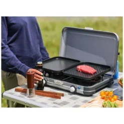 Campingkocher Campingaz Camping Kitchen 2 Grill & Go CV -Camping Förderung plancha grillplatte camping gasgrill campingaz camping kitchen 2 grill and go cv 1000 13 24718