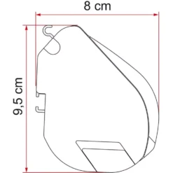 Wandmarkise Fiamma F35 Pro 220, Tuch: Royal Grey, Gehäuse: Titanium -Camping Förderung skizze masse fiamma f35 pro markise 1000 10 22757