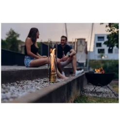 Höfats SPIN 1200 Tischfeuer, Gold -Camping Förderung spin1200 hoefats edelstahl goldenes tischfeuer glaszylinder ambiente 1000 4 25744