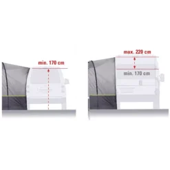 Freistehendes Busvorzelt High Peak Avio 2.0 -Camping Förderung vorzelt high peak avio 2 0 fuer campingbus minivans anschlusshoehe 1000 6 22661