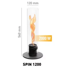 Höfats SPIN 1200 Tischfeuer, Schwarz -Camping Förderung waerme ausstrahlung bis 2000w hoefats spin 1200 schwarz bio burner eco ring ambiente 1000 3 25745
