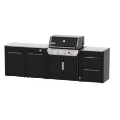 Weber Outdoorküche BBQ-Kitchen 331, 3 Modul Für Genesis E-435 -Camping Förderung weber genesis e435 gasgrill outdoor kueche grillkueche tuermodul 2 ladenmodul seitenbrennermodul gasflasche grillzubehoer verstauen 1000 3 26517