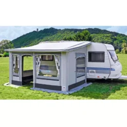 Ganzjahres-Vorzelt Hahn Zelte Wien, Mitteleinzug